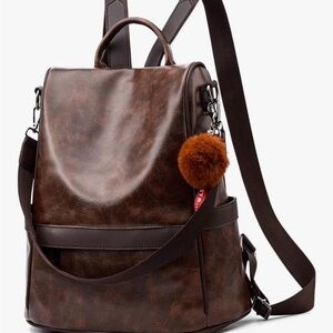 Chic Brown Leather Backpack